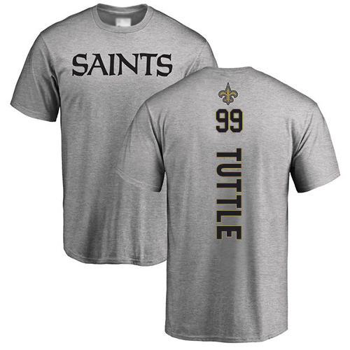 Men New Orleans Saints Ash Shy Tuttle Backer NFL Football #99 T Shirt